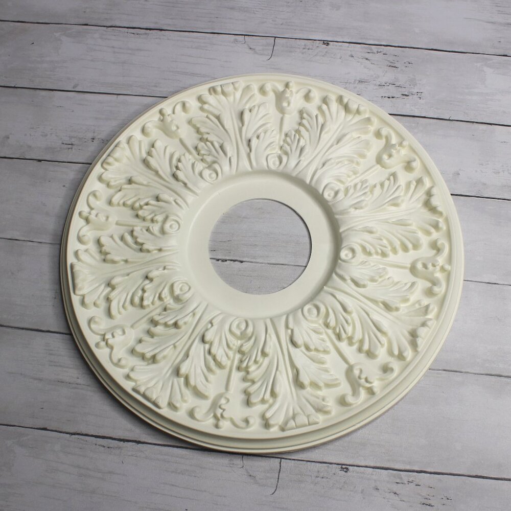 Ornate Ceiling Medallion Round Molded for Light Fixture Fan Chandelier